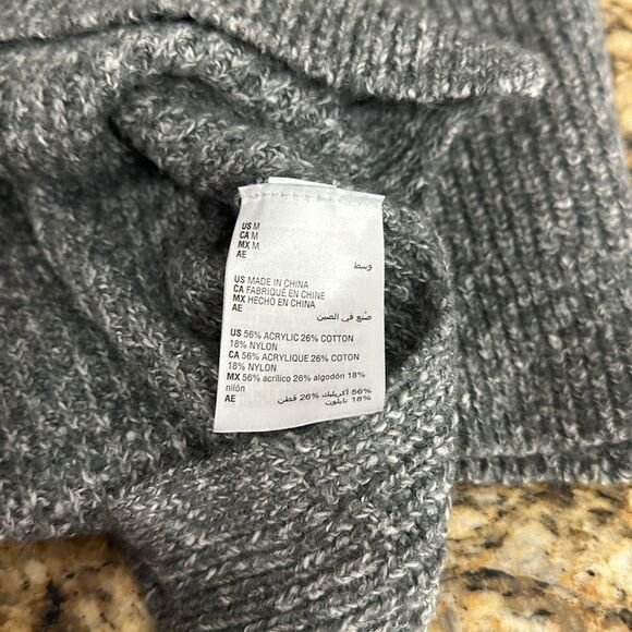 INC International Concepts Gray Cotton Blend Beaded Pullover Sweater Size M - Picture 6 of 10